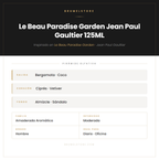 Pirámide Olfativa — Le Beau Paradise Garden Jean Paul Gaultier 125ML