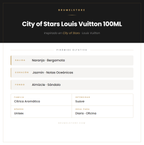 Pirámide Olfativa — City of Stars Louis Vuitton 100ML