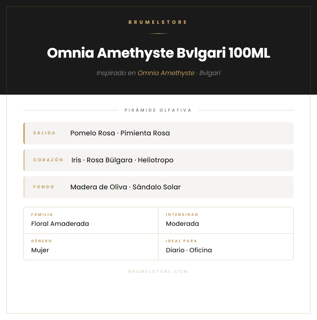 Pirámide Olfativa — Omnia Amethyste Bvlgari 100ML