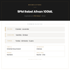 Pirámide Olfativa — 9PM Rebel Afnan 100ML