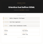 Pirámide Olfativa — Orientica Oud Saffron 100ML