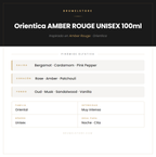 Pirámide Olfativa — Orientica AMBER ROUGE UNISEX 100ml