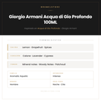Pirámide Olfativa — Giorgio Armani Acqua di Gio Profondo 100ML