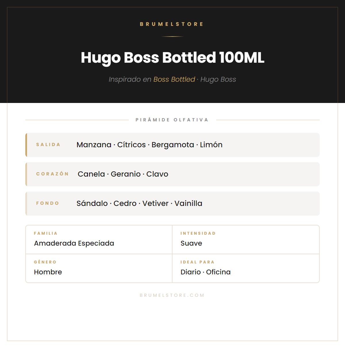 Pirámide Olfativa — Hugo Boss Bottled 100ML
