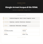 Pirámide Olfativa — Giorgio Armani Acqua di Gio 100ML
