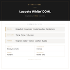Pirámide Olfativa — Lacoste White 100ML