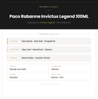Pirámide Olfativa — Paco Rabanne Invictus Legend 100ML