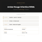 Pirámide Olfativa — Amber Rouge Orientica 100ML