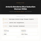 Pirámide Olfativa — Antonio Banderas Blue Seduction Woman 100ML
