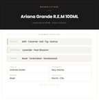 Pirámide Olfativa — Ariana Grande R.E.M 100ML