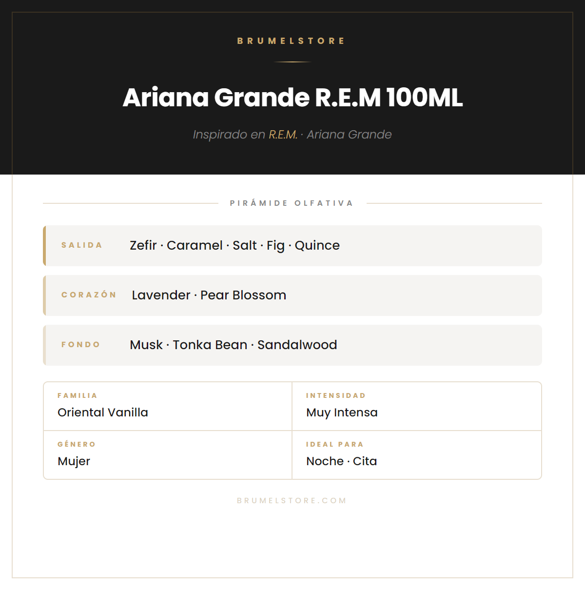 Pirámide Olfativa — Ariana Grande R.E.M 100ML