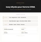 Pirámide Olfativa — Issey Miyake pour Homme 125ML