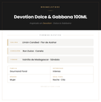 Pirámide Olfativa — Devotion Dolce & Gabbana 100ML