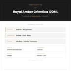 Pirámide Olfativa — Royal Amber Orientica 100ML