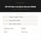 Pirámide Olfativa — 212 VIP Men Carolina Herrera 100ML