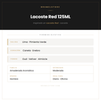 Pirámide Olfativa — Lacoste Red 125ML