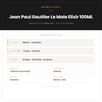 Pirámide Olfativa — Jean Paul Gaultier Le Male Elixir 100ML