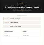 Pirámide Olfativa — 212 VIP Black Carolina Herrera 100ML