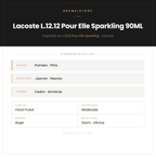 Pirámide Olfativa — Lacoste L.12.12 Pour Elle Sparkling 90ML