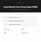Pirámide Olfativa — Issey Miyake L'Eau d'Issey Mujer 100ML