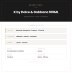 Pirámide Olfativa — K by Dolce & Gabbana 100ML