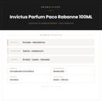 Pirámide Olfativa — Invictus Parfum Paco Rabanne 100ML