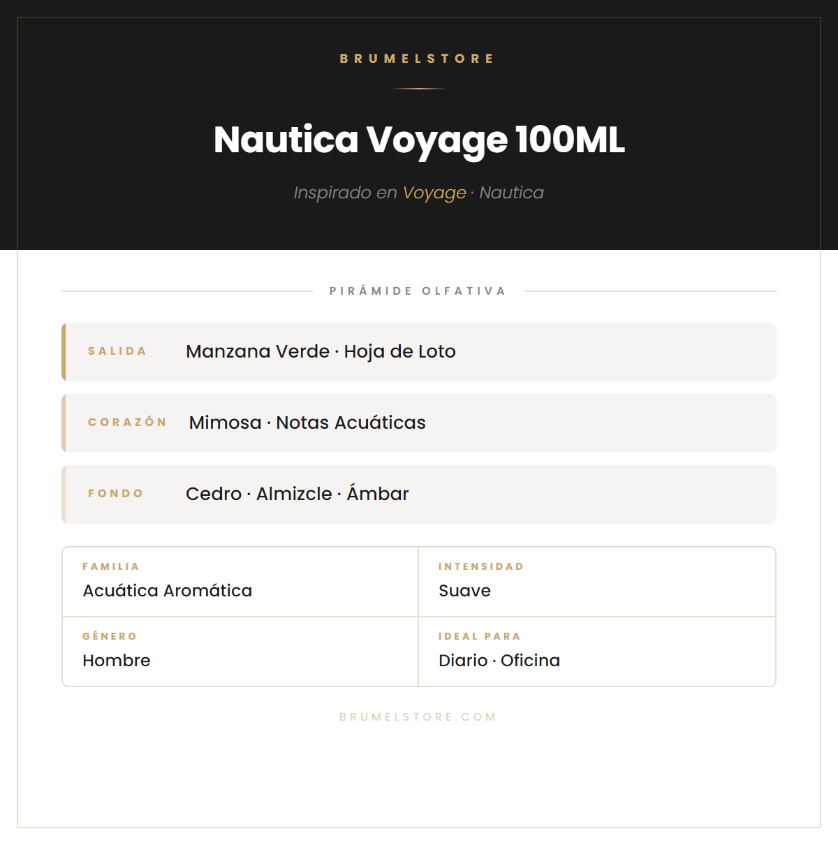 Pirámide Olfativa — Nautica Voyage 100ML