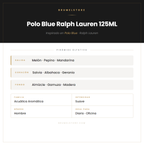 Pirámide Olfativa — Polo Blue Ralph Lauren 125ML