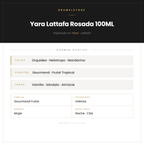 Pirámide Olfativa — Yara Lattafa Rosada 100ML