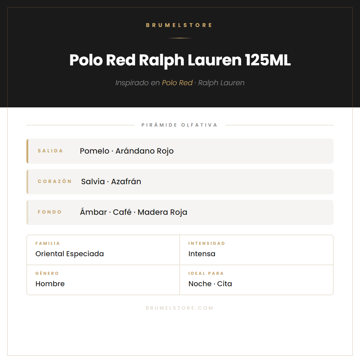 Pirámide Olfativa — Polo Red Ralph Lauren 125ML