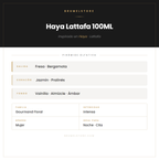 Pirámide Olfativa — Haya Lattafa 100ML