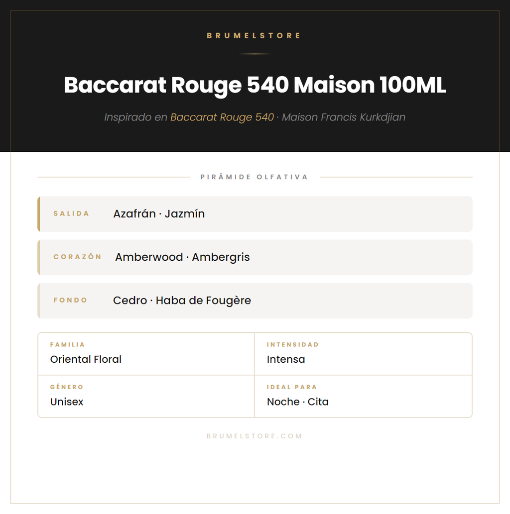 Pirámide Olfativa — Baccarat Rouge 540 Maison 100ML