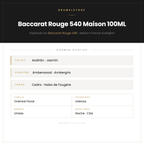 Pirámide Olfativa — Baccarat Rouge 540 Maison 100ML