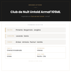 Pirámide Olfativa — Club de Nuit Untold Armaf 105ML
