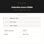Pirámide Olfativa — Valentino Uomo 100ML